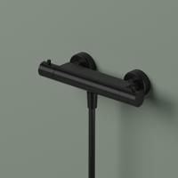 Thermostatische Douchemengkraan Hotbath Ace Met 1/2 Doucheslang Onder aansluiting 26.6 Cm Geborsteld Zwart PVD - thumbnail