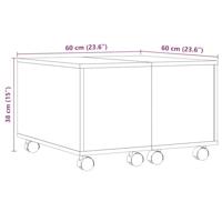 Salontafel 60x60x38 cm bewerkt hout artisanaal eikenkleurig - thumbnail