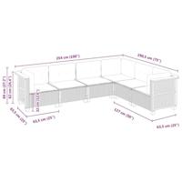 6-delige Loungeset met kussens poly rattan beige - thumbnail