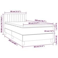 Boxspring met matras stof lichtgrijs 80x200 cm - thumbnail