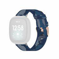Fitbit Versa 3/4 & Sense 1/2 Canvas nylon bandje - Blauw Fitbit Versa 3/4 & Sense 1/2 Canvas nylon bandje - Blauw
