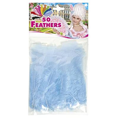 Zakje met 50 veertjes lichtblauw