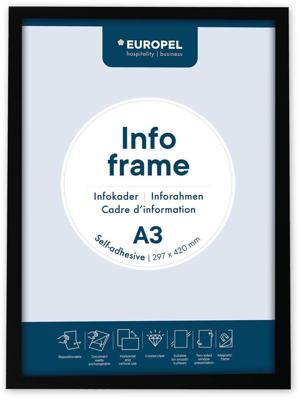 Infokader Europel zelfklevend A3 zwart