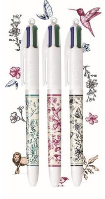 Bic Colours Décor Limited Edition 4-kleurenbalpen, medium, klassieke inktkleuren, diverse motieven