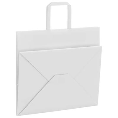 VidaXL Papieren zakken 50 st met hengsels 32x22x28 cm wit