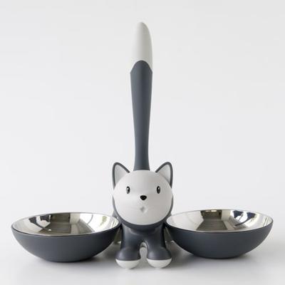 Alessi Tigrito Kattenvoerbak grijs 55cl