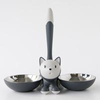 Alessi Tigrito Kattenvoerbak grijs 55cl - thumbnail