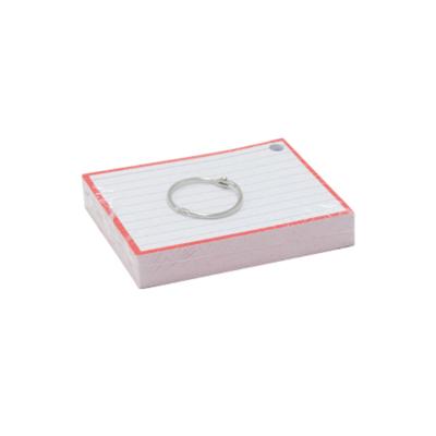 Verhaak flashcard met clipring A7 papier wit/rood 50 stuks