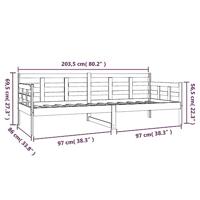 Slaapbank massief grenenhout 80x200 cm - thumbnail