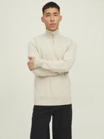 Jack & Jones Jjeemil Knit Half Zip Noos Trui Oatmeal Melange - thumbnail