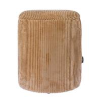 Opberg poef Luka rib beige 44cm - thumbnail