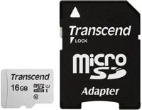 Transcend Premium 300S microSDHC-kaart 16 GB Class 10, UHS-I, UHS-Class 1 Incl. SD-adapter - thumbnail