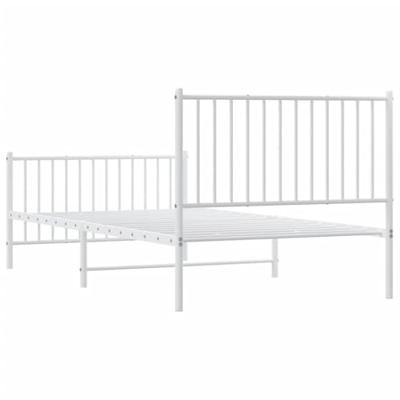 Bedframe met hoofd- en voeteneinde metaal wit 100x200 cm