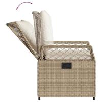 5-delige Tuinset met kussens poly rattan beige - thumbnail