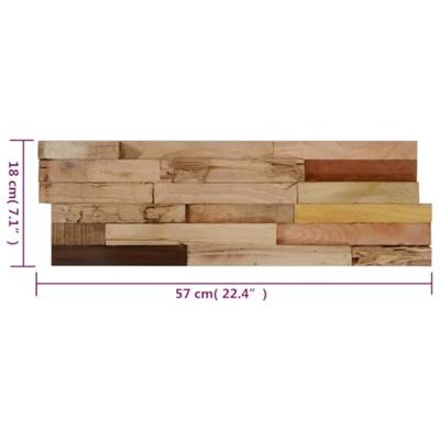 Wandpanelen 10 st 1,03 m² hergebruikt teakhout - thumbnail
