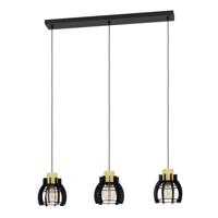 Eglo 3-lichts hanglampStillington 1 zwart met hout - 43925 - thumbnail