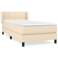 Boxspring met matras stof crèmekleurig 90x200 cm - thumbnail