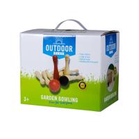 Outdoor Play houten tuin bowlingset met 9 kegels en 2 ballen - thumbnail