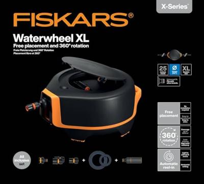 Fiskars X-Series™ Waterwheel XL 1067549 Slanghaspel 13 mm 25 m 1/2 inch 1 stuk(s) Zwart, Oranje Fiskars X-Series™ Waterwheel XL 1067549 Slanghaspel 13 mm 25 m 1/2 inch 1 stuk(s) Zwart, Oranje