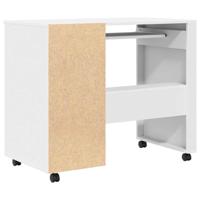 Bureau met Wielen met lade Wit 91 x 50 x 77 cm Bewerkt hout - thumbnail