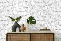 Dutch Wallcoverings Amazonia - Linear Visage Black/White - Zwart/Wit - thumbnail
