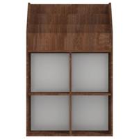 Kindertijdschriftenrek 71x30x114 cm bewerkt hout bruineiken - thumbnail