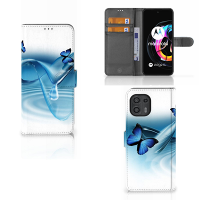 Motorola Edge 20 Lite | Telefoonhoesje | Met pasjeshouder | Vlinders