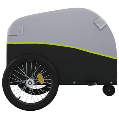 VidaXL Fietstrailer 30 kg ijzer zwart en groen