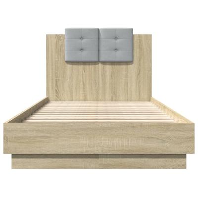 Bedframe met hoofdeinde bewerkt hout sonoma eiken 90x190 cm
