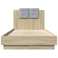 Bedframe met hoofdeinde bewerkt hout sonoma eiken 90x190 cm - thumbnail