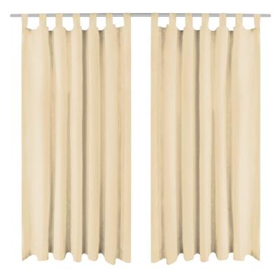 VidaXL Micro-satijnen gordijnen met lussen 140x245 cm beige 2 st