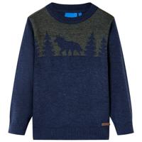 VidaXL Kindertrui gebreid 116 marineblauw - thumbnail