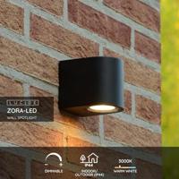 Lucide ZORA-LED - Wandspot / Wandlamp Binnen/Buiten - LED Dimb. - GU10 - 1x5W 3000K - IP44 - Zwart - thumbnail