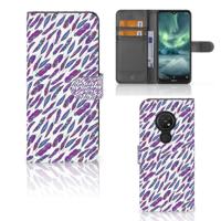 Nokia 7.2 | Nokia 6.2 Telefoon Hoesje Feathers Color - thumbnail