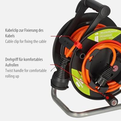 Brennenstuhl Garant G Bretec IP44 tuinkabelhaspel van gerecycled kunststof | 23 + 2m | AT-N05V3V3-F3G1.5 - 1148500