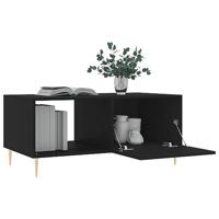 Salontafel 90x50x40 cm bewerkt hout zwart - thumbnail