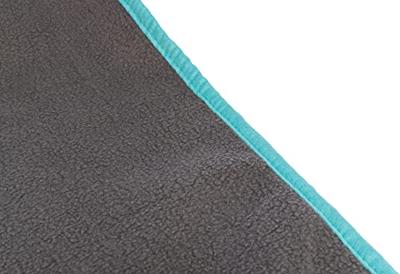 140x100 cm Trixie fleece deken uitloopruimtes en knaagdierkooi grijs/turquoise