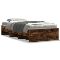 Bedframe zonder matras hout gerookt eikenkleurig 75x190 cm - thumbnail