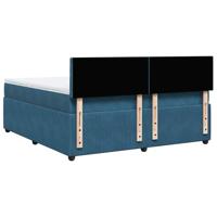Boxspring met matras fluweel blauw 180x200 cm - thumbnail