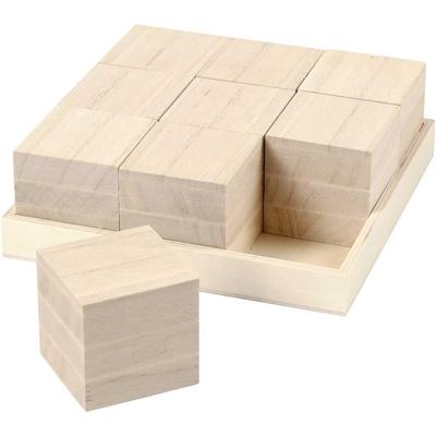 Creativ Company Houten blokken, afm 4x4x4 cm, 9 stuk/ 1 doos