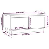 Salontafel 80x50x35 cm massief grenenhout zwart - thumbnail