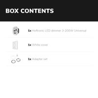 LED dimmer - 3-200 watt - Geschikt voor fase afsnijding - Universeel - Incl. wit afdekraam en draaiknop - thumbnail