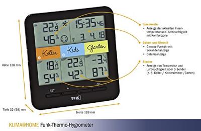 TFA Dostmann Weatherhub SmartHome System Klima@Home 30.3060 IT Draadloze thermo- en hygrometer Zwart