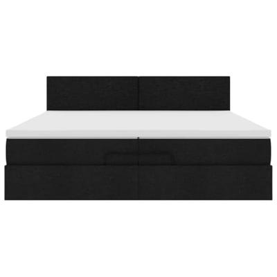 Ottoman bed met matras 200x200 cm stof zwart