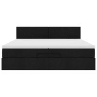 Ottoman bed met matras 200x200 cm stof zwart - thumbnail