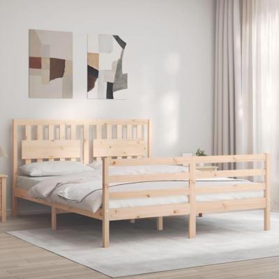 Bedframe met hoofdbord massief hout