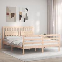 Bedframe met hoofdbord massief hout - thumbnail