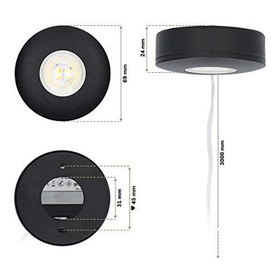 Set van 3 Pavo - Platte LED opbouwspots 23mm - 3W 300lm - 2700K - Dimbaar - Rond - IP44 - Zwart Set van 3 Pavo - Platte LED opbouwspots 23mm - 3W 300lm - 2700K - Dimbaar - Rond - IP44 - Zwart