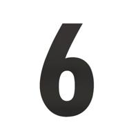 Intersteel Huisnummer 6 XLNumbra 30cm zwart - 0023.402116 - thumbnail