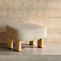 Kave Home Hocker 'Cabana' Chenille, kleur Beige - thumbnail